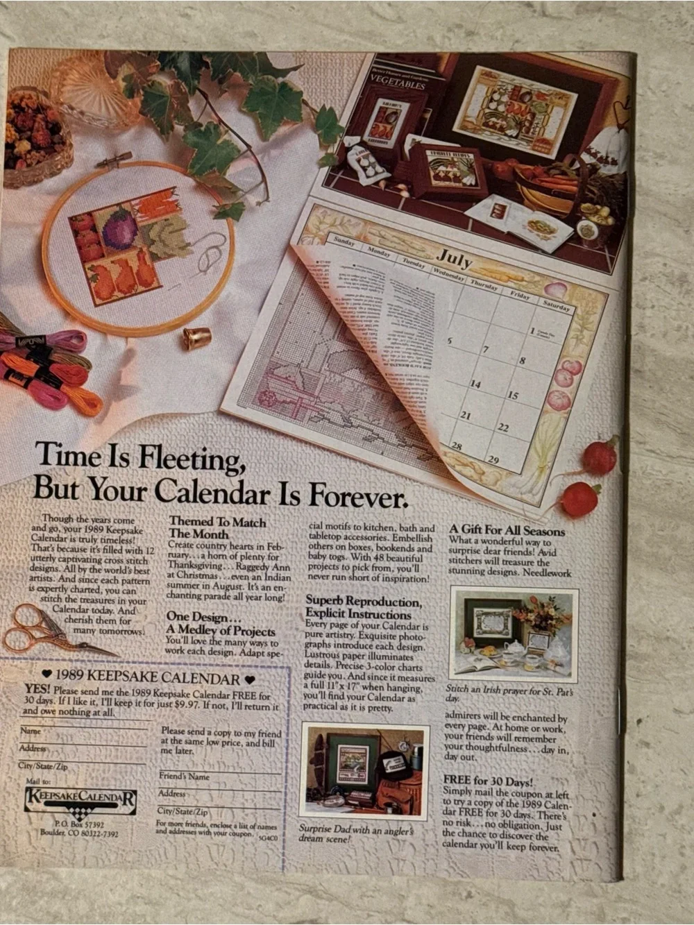 1988 Cross Stitch Country Crafts Magazine Sept/Oct Country Cow Sampler